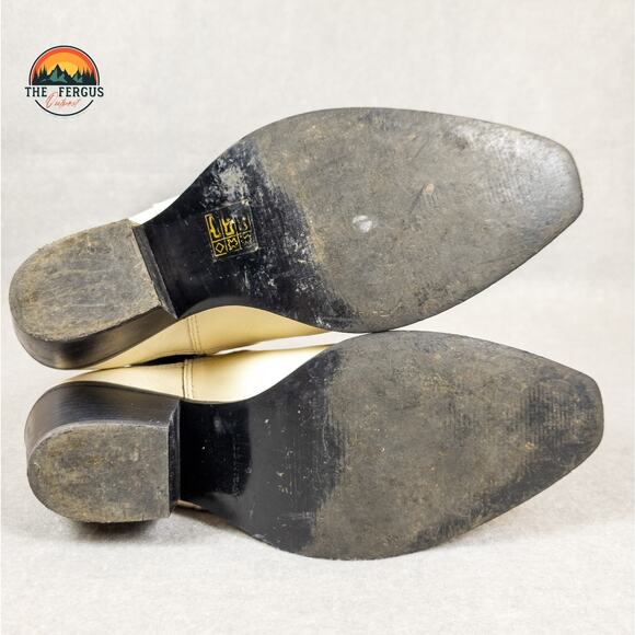 Everlane Boot Leather Made in Italy Wild Western Americana Style White Size 7 - Picture 7 of 16